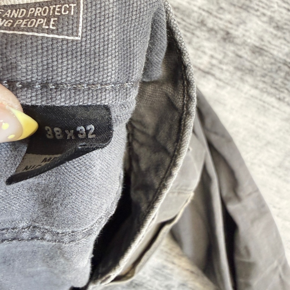 Carhartt Mens Relaxed Fit Rugged Flex Work Pants Grey 38x32 Distressed - Picture 4 of 11